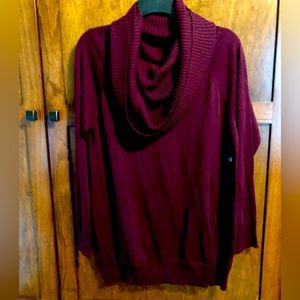 NY&C sweater NWT cowl neck Large  burgundy wine color